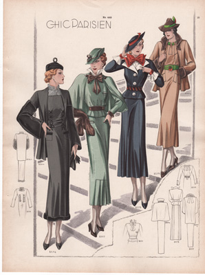 chic parisien fashion illustration 1934